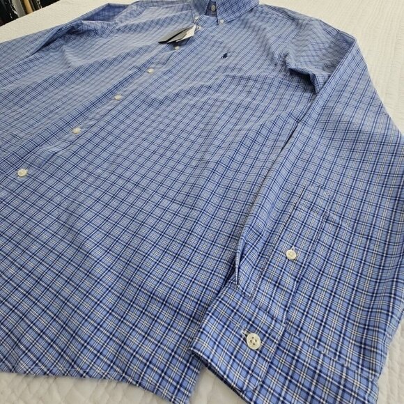 Polo Ralph Lauren Performance Shirt Men's XL Blue Plaid Classic Fit Wicking NEW - Picture 2 of 16